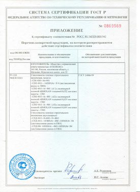 сертификат соответствия приложение