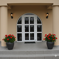 Входные пластиковые двери со стеклопакетом