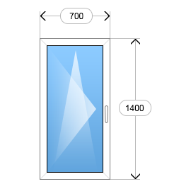 Окно глухое 700x1400 Окно глухое 700x1400